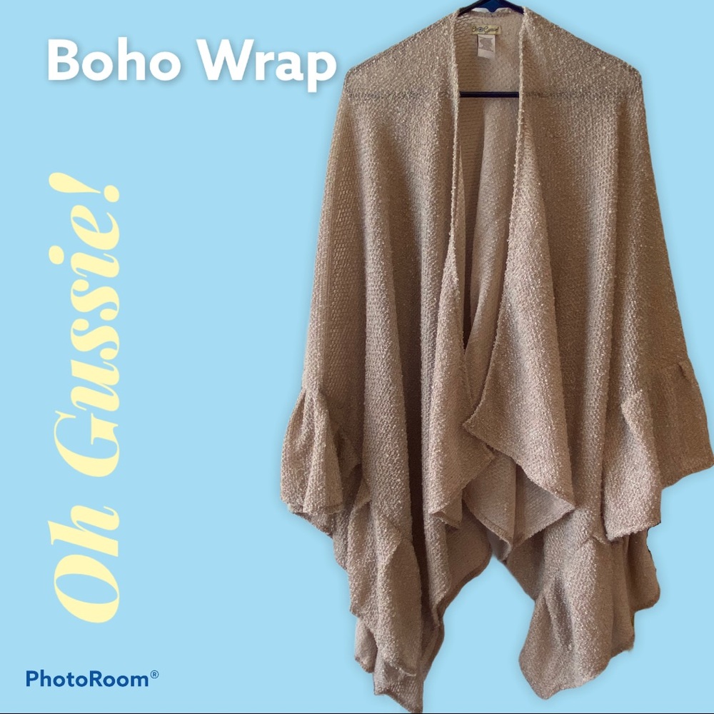 Oh Gussie Boho beige tan Wrap